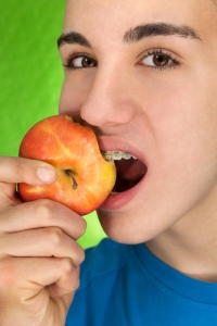 Man Biting apple
