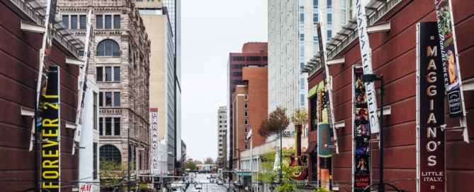 Downtown looking down road