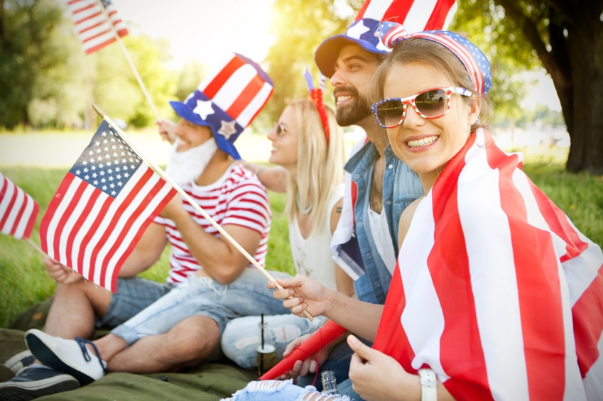 Group of people at July 4 parade